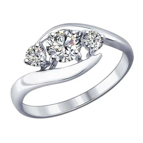Кольцо женское SOKOLOV из серебра со Swarovski Zirconia 89010040 р.17.5 в Яшма Золото