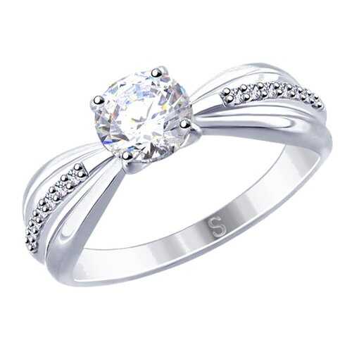 Кольцо женское SOKOLOV из серебра со Swarovski Zirconia 89010109 р.18.5 в Яшма Золото