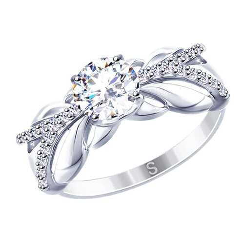 Кольцо женское SOKOLOV из серебра со Swarovski Zirconia 89010110 р.19 в Яшма Золото