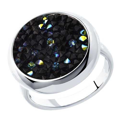 Серебряное кольцо женское с кристаллами Swarovski SOKOLOV 94012429 р.18 в Яшма Золото