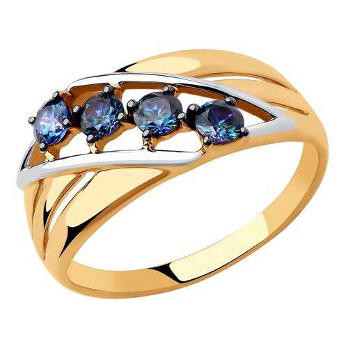 Кольцо женское SOKOLOV из золота с синими Swarovski Zirconia 81010447 р.17 в Яшма Золото