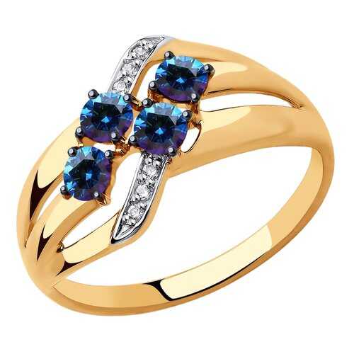 Кольцо женское SOKOLOV из золота с Swarovski Zirconia 81010450 р.18.5 в Яшма Золото