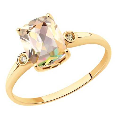 Кольцо женское SOKOLOV из золота с топазами Swarovski 714908 р.18.5 в Яшма Золото