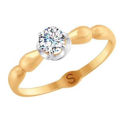 Кольцо женское SOKOLOV из золота со Swarovski Zirconia 81010368 р.18.5 в Яшма Золото