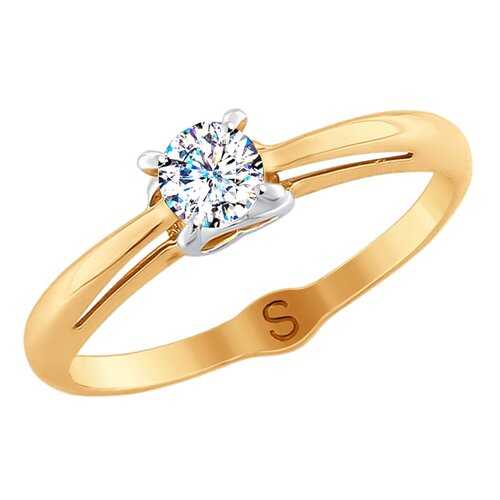 Кольцо женское SOKOLOV из золота со Swarovski Zirconia 81010369 р.16 в Яшма Золото