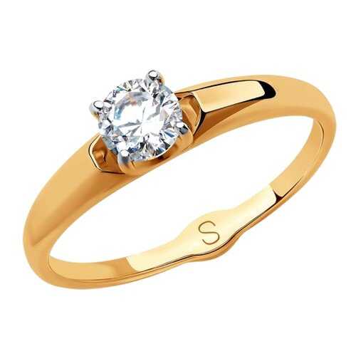 Кольцо женское SOKOLOV из золота со Swarovski Zirconia 81010429 р.18 в Яшма Золото