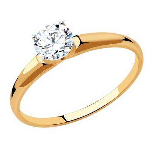 Кольцо женское SOKOLOV из золота со Swarovski Zirconia 81010438 р.16.5 в Яшма Золото