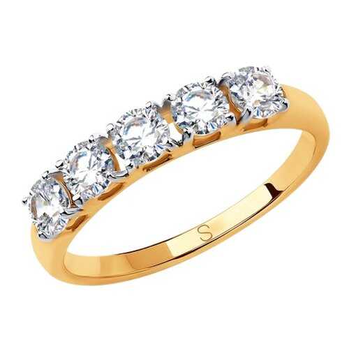 Кольцо женское SOKOLOV из золота со Swarovski Zirconia 81010444 р.20 в Яшма Золото