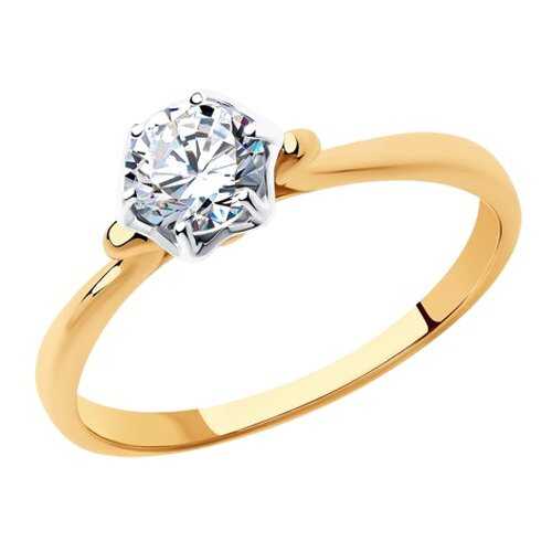 Кольцо женское SOKOLOV из золота со Swarovski Zirconia 81010454 р.18 в Яшма Золото