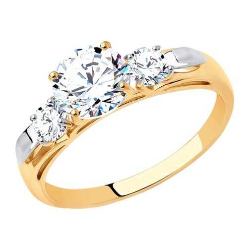 Помолвочное кольцо женское SOKOLOV из золота со Swarovski Zirconia 81010194 р.16.5 в Яшма Золото