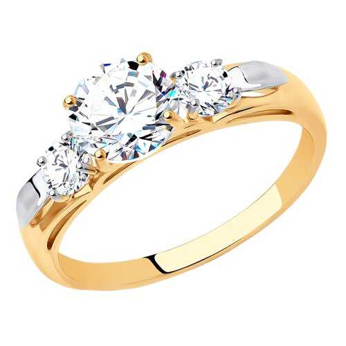 Помолвочное кольцо женское SOKOLOV из золота со Swarovski Zirconia 81010194 р.17.5 в Яшма Золото