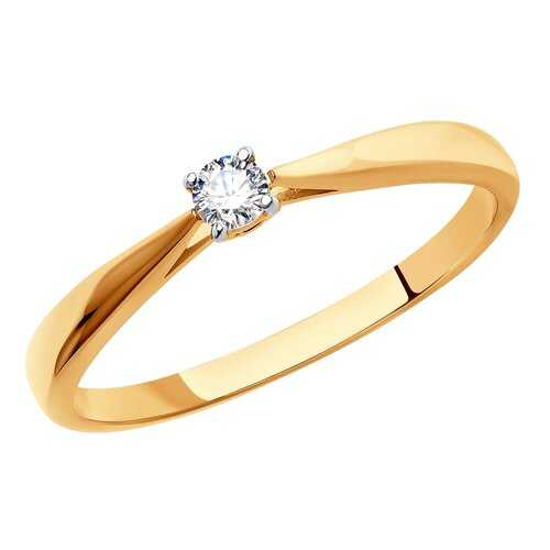 Помолвочное кольцо женское SOKOLOV из золота со Swarovski Zirconia 81010241 р.19 в Яшма Золото