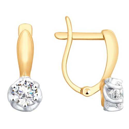 Серьги SOKOLOV из золота со Swarovski Zirconia 81020362 в Яшма Золото